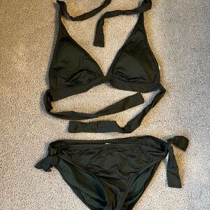 Mossimo Tie Halter Bikini Army Green Size S